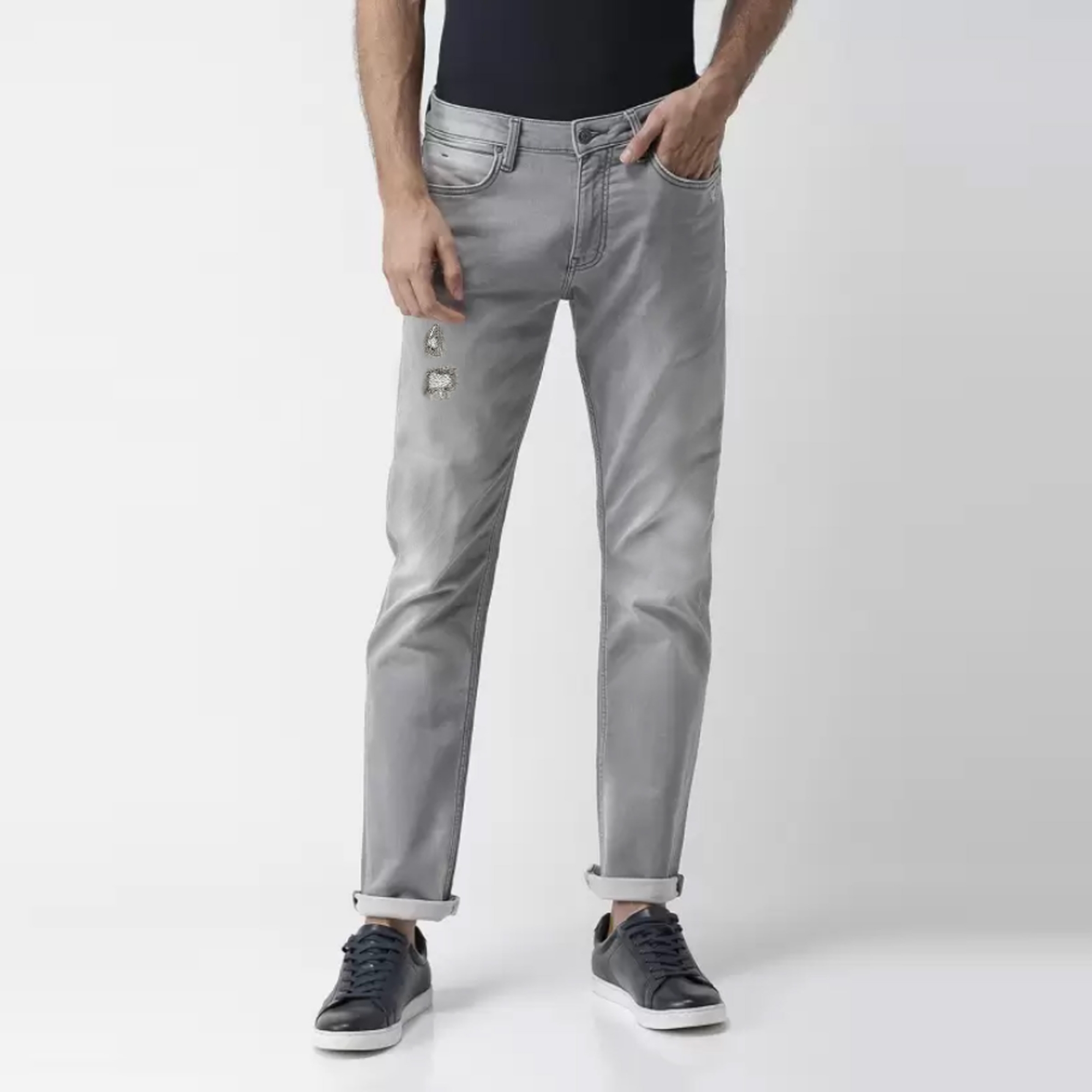 Picture of Ash denim Pant For Men low price | Gray Color Pant For Men New Collection 2023 | Stretched Jeans Pant For Men Brand