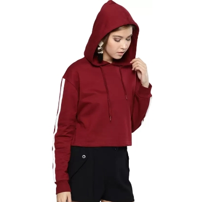 Picture of Maroon hoodie for women low price | Winter collection of export quality hoodie maroon color