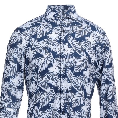 Picture of Blue shirt for men new 2024 brand stylish | Printed shirt for men high quality | Blue printed shirt for men brand