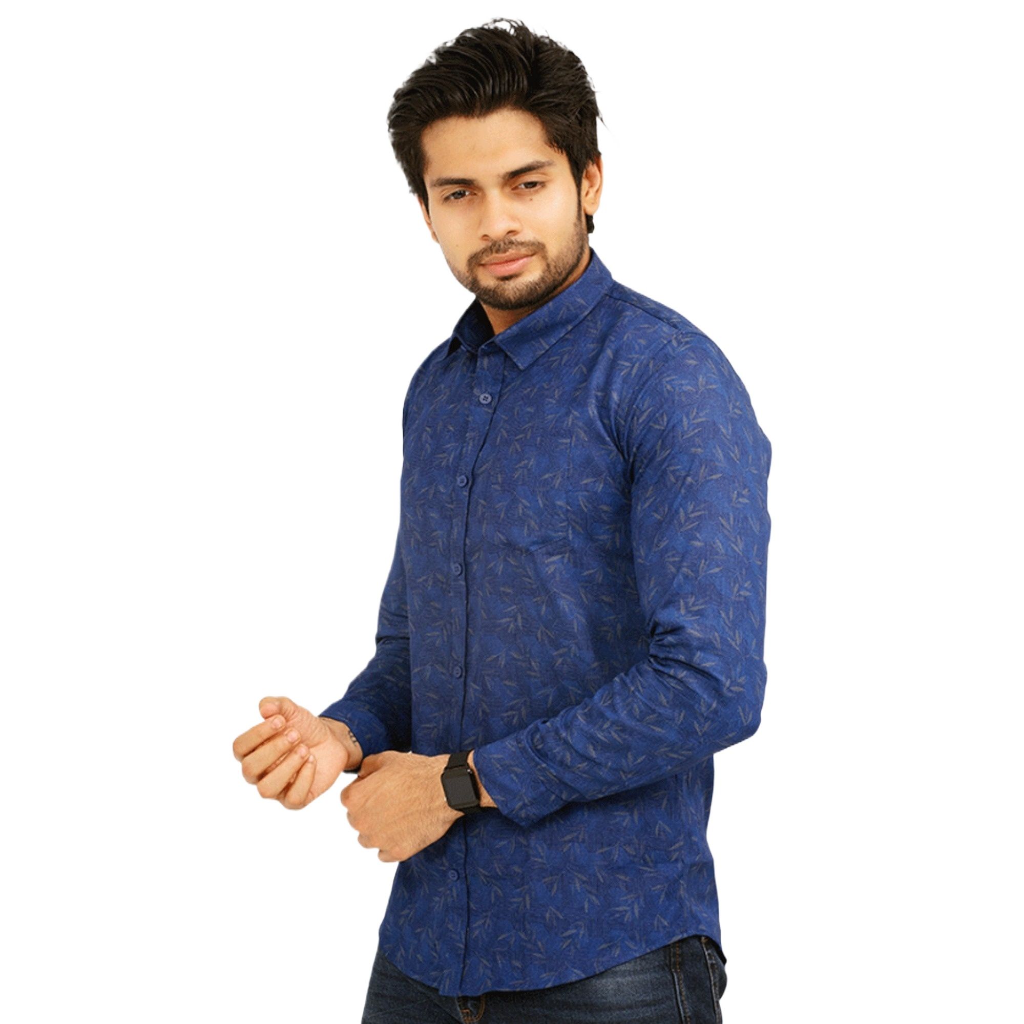 Picture of Export quality Printed shirt for men new 2024 brand stylish | Black and Blue shirt for men high quality