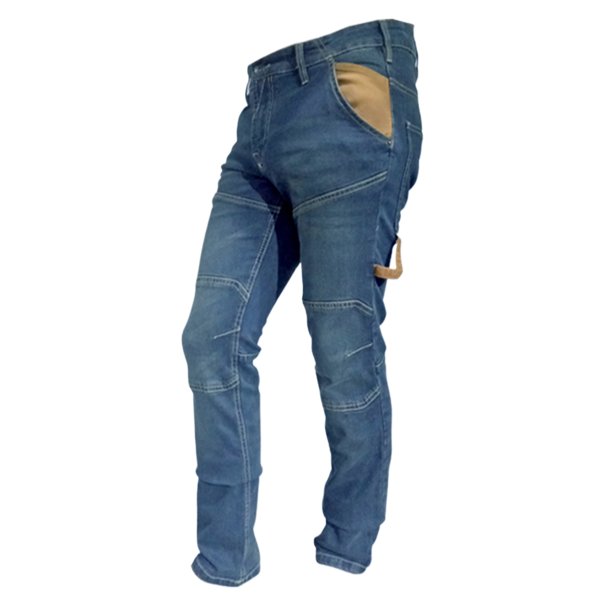 Picture of Blue cargo pant for men jeans styles | Cargo pant for men sky blue colour jence | High quality cargo denim pant for men blue - Blue Stretch cargo pant with wash