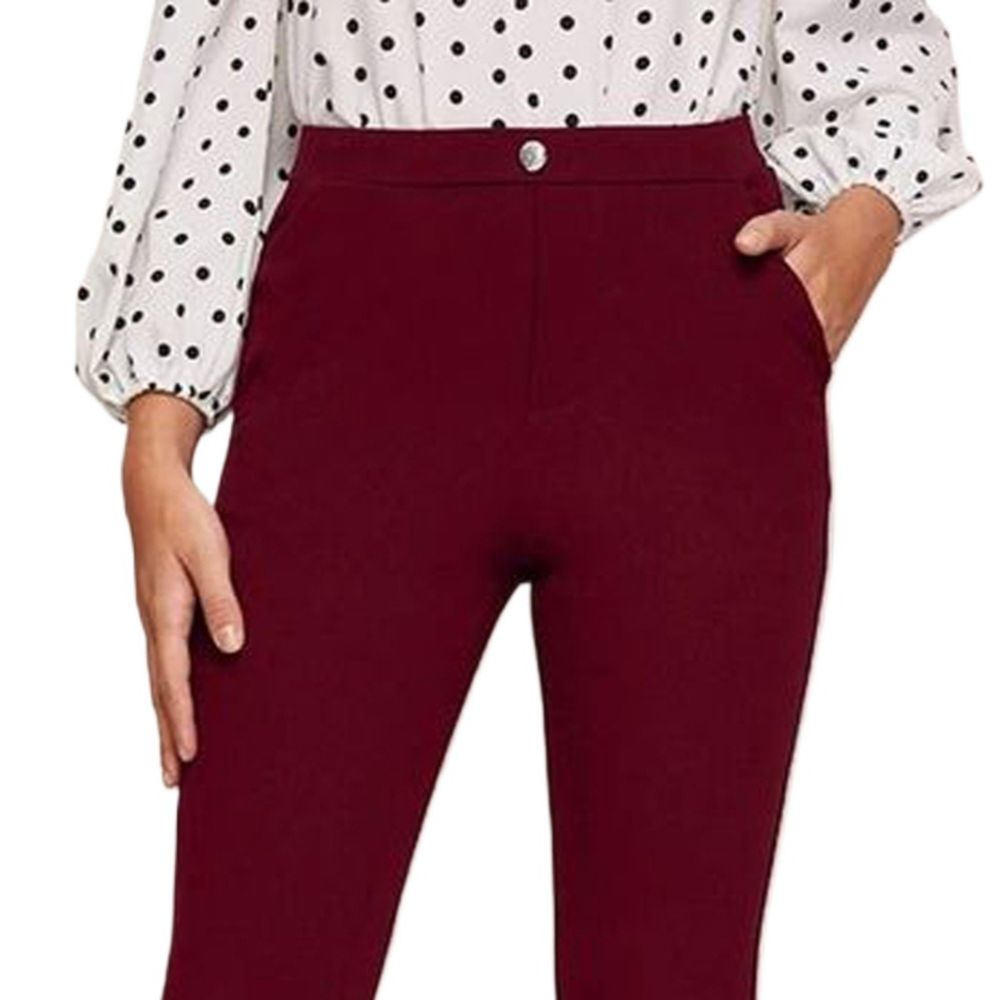 Picture of Maroon pant for women stylish jins | Maroon and black pant for women stylish jins | Export quality pant for women