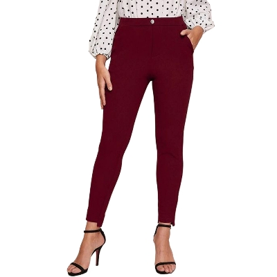 Picture of Maroon pant for women stylish jins | Maroon and black pant for women stylish jins | Export quality pant for women