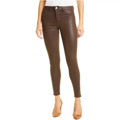 Picture of Export Quality Women's PU Leather Pants in Khaki and Chocolate Colors – Perfect Blend of Style and Comfort | High-Quality PU Leather Pants for Women in Khaki and Chocolate – Trendy and Durable Export-Grade Design |