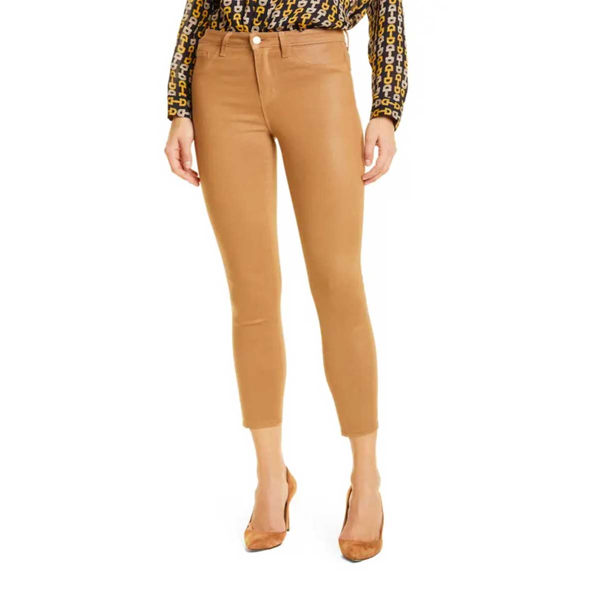 Picture of Export Quality Women's PU Leather Pants in Khaki and Chocolate Colors – Perfect Blend of Style and Comfort | High-Quality PU Leather Pants for Women in Khaki and Chocolate – Trendy and Durable Export-Grade Design |