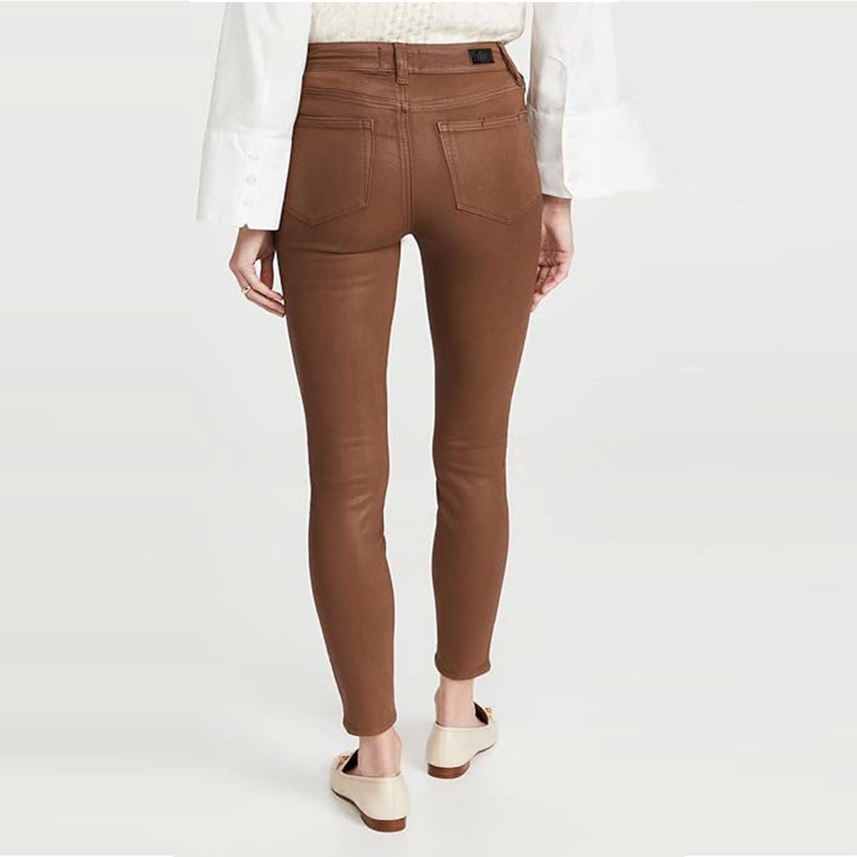 Picture of Export Quality Women's PU Leather Pants in Khaki and Chocolate Colors – Perfect Blend of Style and Comfort | High-Quality PU Leather Pants for Women in Khaki and Chocolate – Trendy and Durable Export-Grade Design |