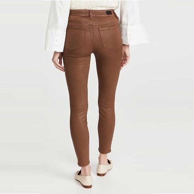 Picture of Export Quality Women's PU Leather Pants in Khaki and Chocolate Colors – Perfect Blend of Style and Comfort | High-Quality PU Leather Pants for Women in Khaki and Chocolate – Trendy and Durable Export-Grade Design |