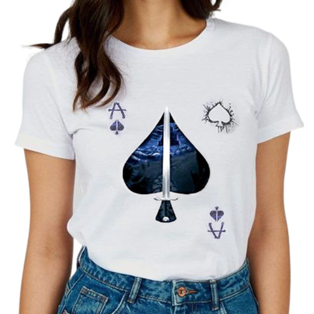 Picture of Printed white tshirt for women cotton | High quality women tshirts white | Low price tshirt for ladies