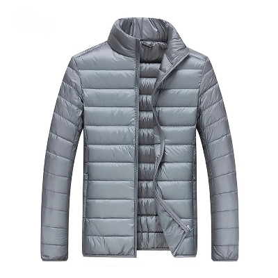 Picture of Export quality light weight padding jacket for men 2024 | High quality light weight jacket for men | Silver color winter jacket collection for men new 2024 - Mens double part feather jacket