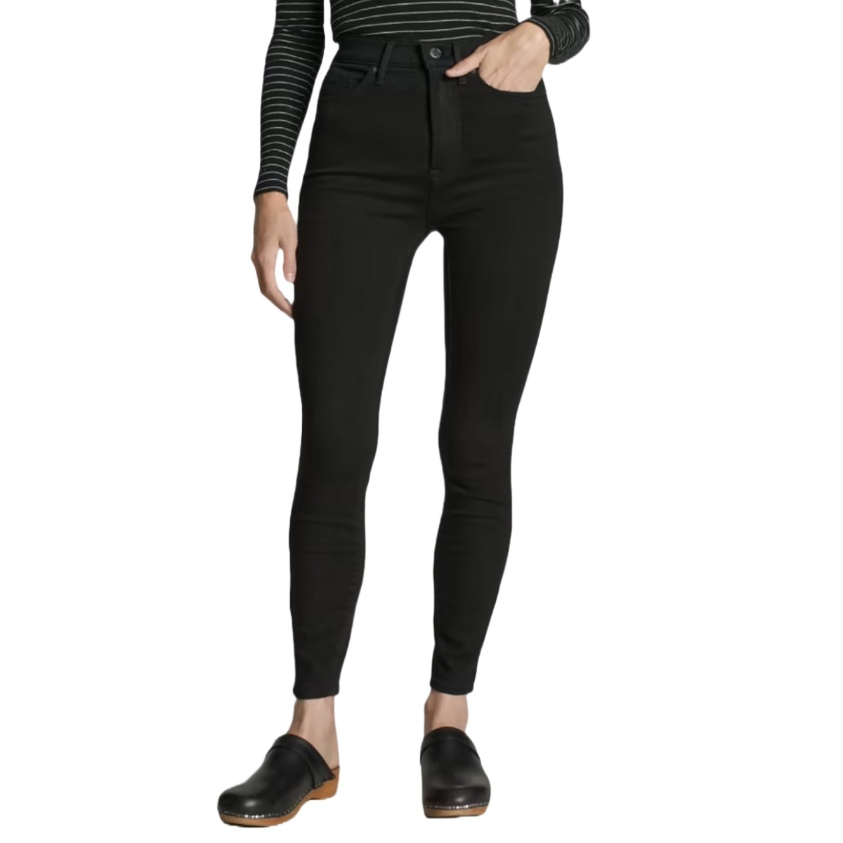 Picture of Black denim pant for women | Black pant for women jeans and stylish | Soft denim pant collection for women 2024 | High quality women black pant