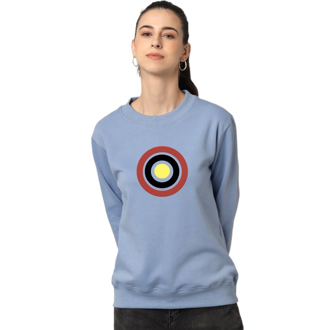 Picture of Sky blue full sleeve sweatshirts for women | Printed sweatshirt for women  | Low price sweatshirts for women long