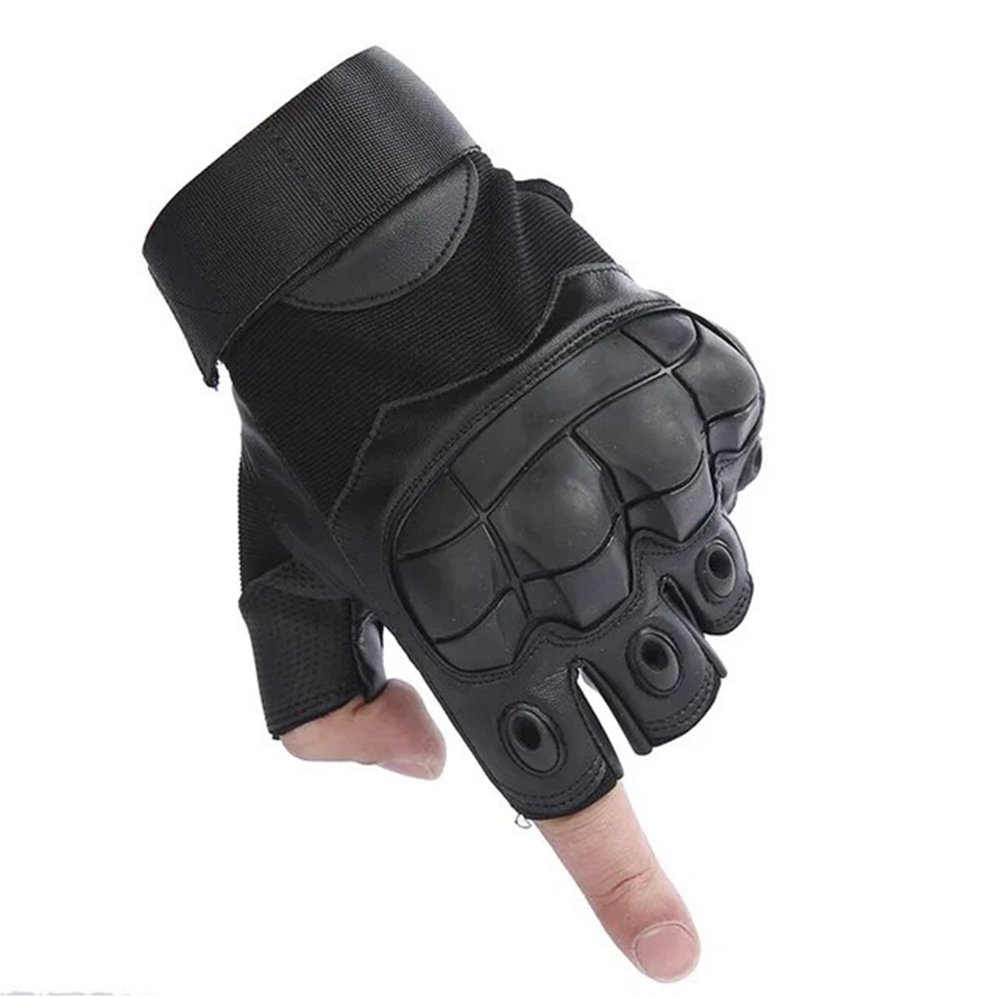 Picture of High quality half finger Hand Gloves for biker | Winter gloves for men | Hand gloves for bike