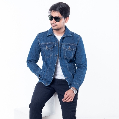 Picture of Denim blue jacket for men | Blue Denim jacket for men stylish | Export Denim jacket for men stylish 2024 - winter collection for men denim jaket