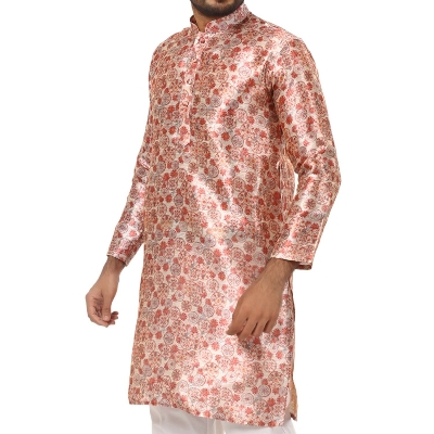 Picture of Indian panjabi for men new collection 2024 | Mens panjabi high quality | Wedding dress for men - Party khadi silk panjabi