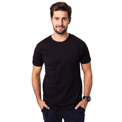 Picture of Export quality cotton tshirt for men new collection 2024 | Black, white, red, bottle green, sky blue, navy blue, purple , yellow and orange color tshirt for men