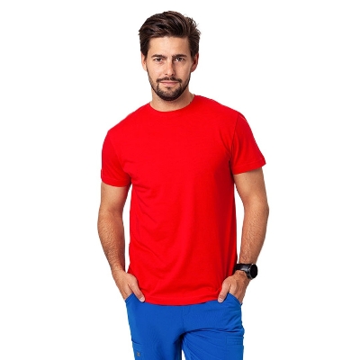 Picture of Export quality cotton tshirt for men new collection 2024 | Black, white, red, bottle green, sky blue, navy blue, purple , yellow and orange color tshirt for men