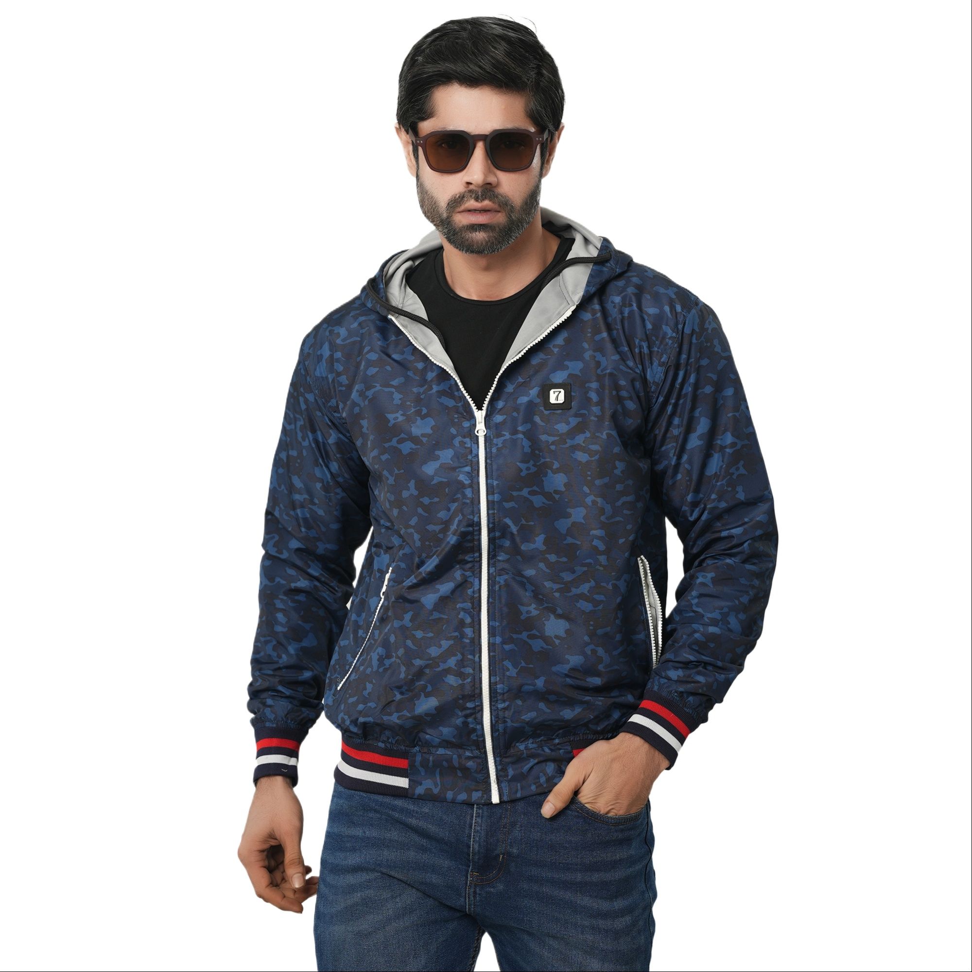 Picture of Printed blue jacket for men 2024 new collection | Jacket for men winter china high quality | Jacket for men winter 2023 double part
