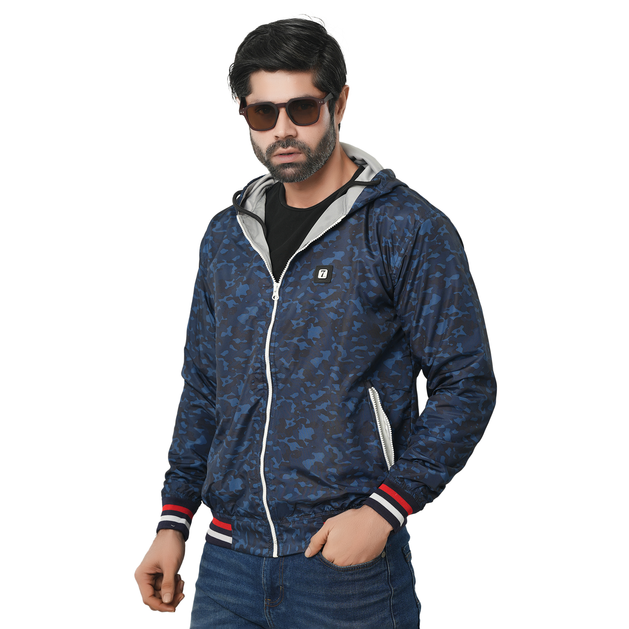 Picture of Printed blue jacket for men 2024 new collection | Jacket for men winter china high quality | Jacket for men winter 2023 double part