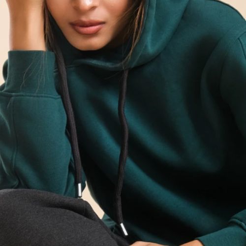 Picture of Bottle green hoodie for women | Export quality women hoodies | Low price hoodies for women big size