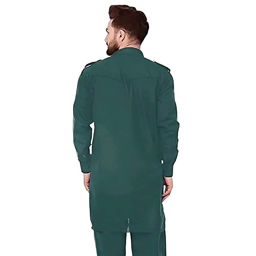 Picture of Kabli panjabi blackish green for men | Kabli panjabi for men new collection 2024 | Shirt collar panjabi for men kabli