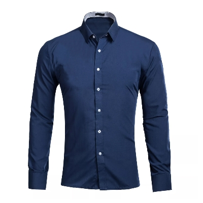 Picture of Formal shirt for men navy blue | Navy blue shirt for men high quality brand | Formal shirt for men new collection 2024 stylish brand