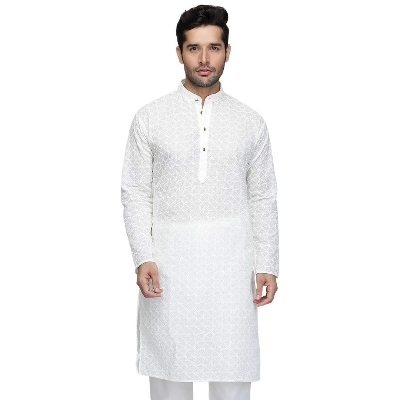 Picture of High quality panjabi for men cotton white | Premium panjabi for men new collection 2024 | Indian panjabi for men new collection 2024 stylist brand