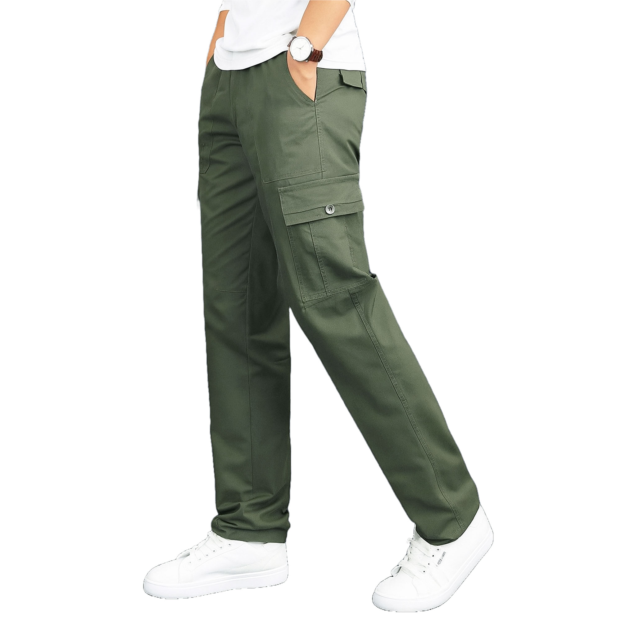 Picture of Export quality cargo pant for men stylish black olive 2025 | High quality mobile pant for men stylish 2025 new | Six pocket cargo pant for men - Mens cargo pants