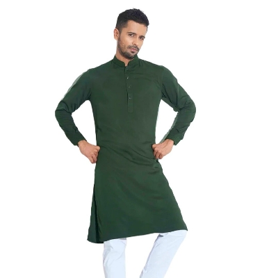 Picture of high quality green panjabi for men | Brand panjabi for men new collection 2024 stylish
