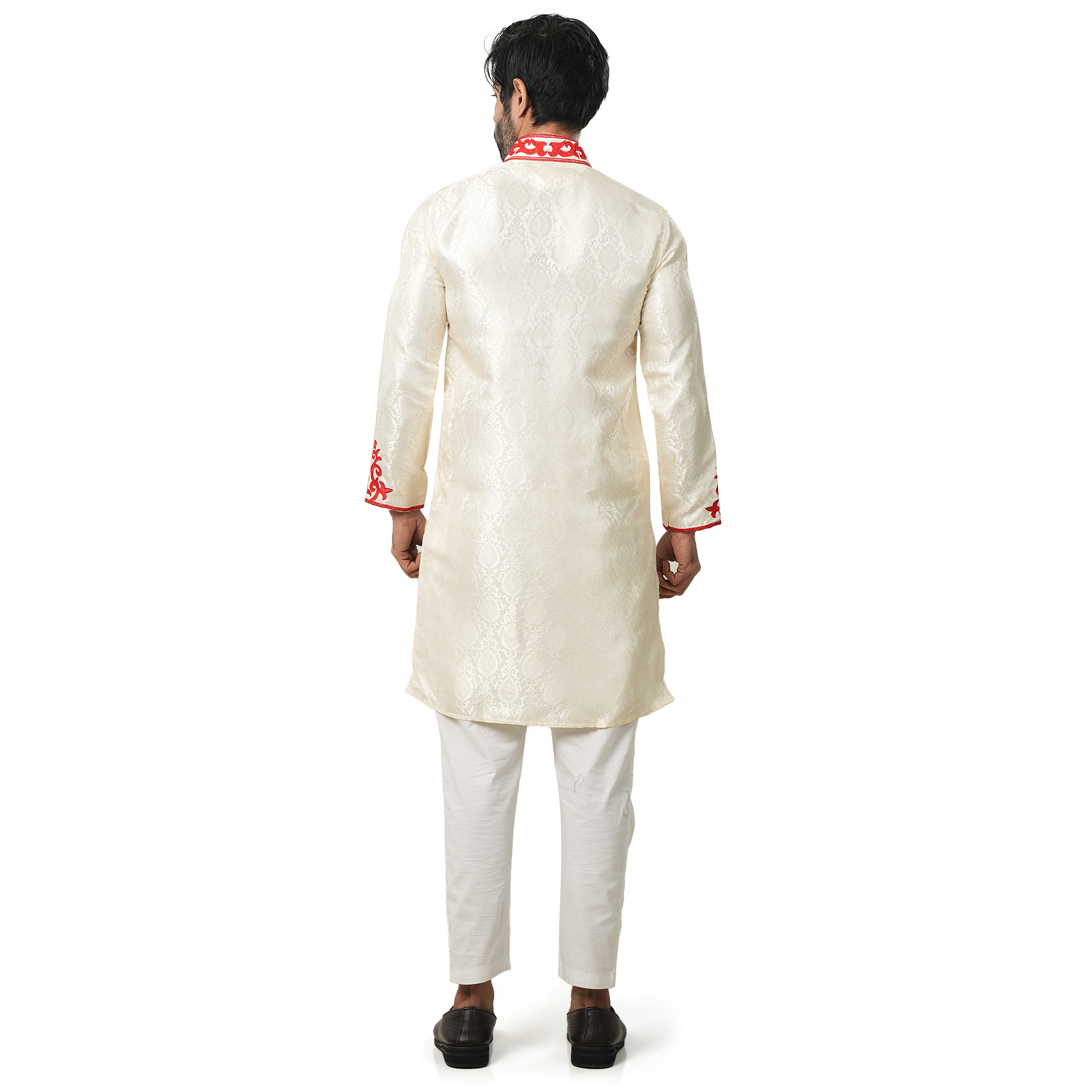 Picture of Indian katan panjabi for men new collection 2024 stylish | Indian wedding panjabi for men golden color - Party dress for men