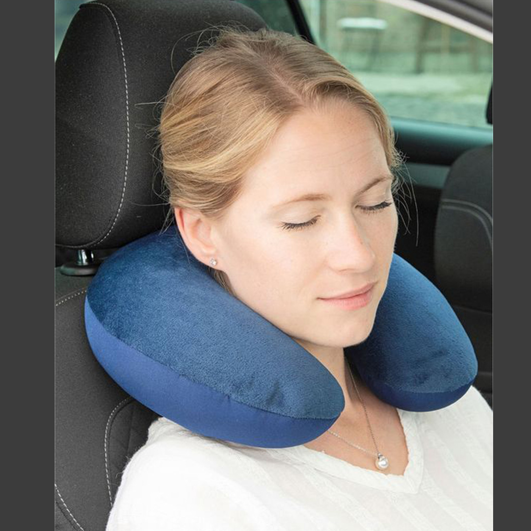 Picture of Cute neck pillow for travel women pink | Soft neck pillow for car and bus journey as long time | special gift items for girl friend | Neck treavel pillow for home decor and car decoration |