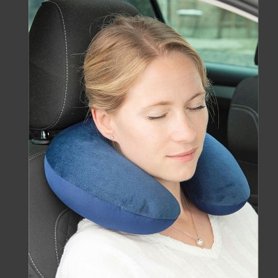 Picture of Cute neck pillow for travel women pink | Soft neck pillow for car and bus journey as long time | special gift items for girl friend | Neck treavel pillow for home decor and car decoration |