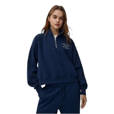 Picture of Zipper hoodie for women | Export quality women hoodies blue | Big size winter hoodies for women sky blue color
