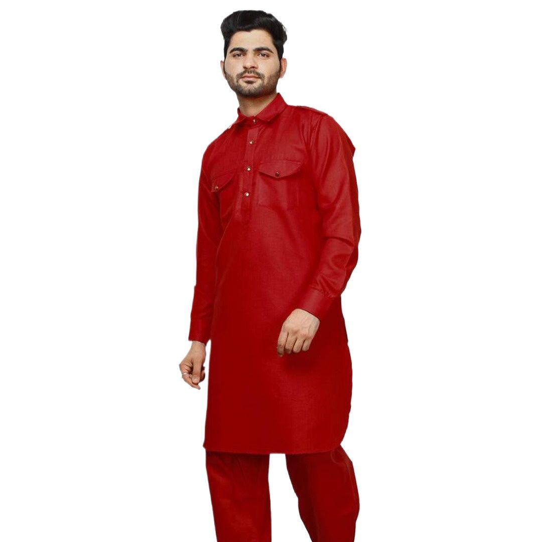 Picture of Premium maroon kabli panjabi men | Kabli Panjabi for men maroon | High quality panjabi for men new collection 2024 stylist | kabli panjabi maroon - Pakistani pathan panjabi