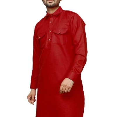 Picture of Premium maroon kabli panjabi men | Kabli Panjabi for men maroon | High quality panjabi for men new collection 2024 stylist | kabli panjabi maroon - Pakistani pathan panjabi