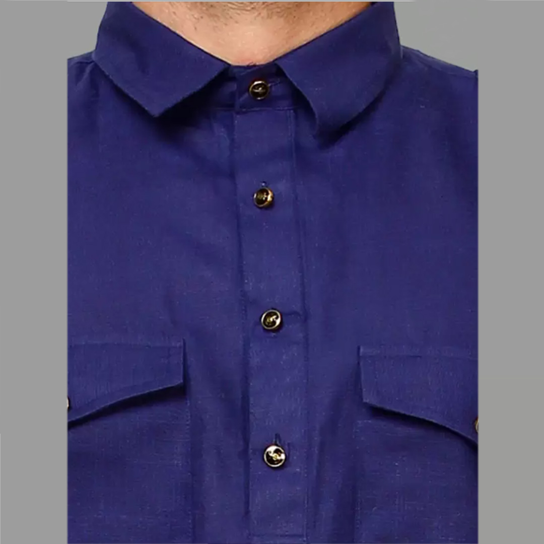 Picture of Premium white kabli panjabi men | Kabli Panjabi for men blue colour | High quality panjabi for men new collection 2024 stylist | kabli panjabi blue - Pakistani pathan panjabi