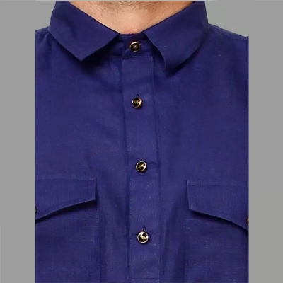 Picture of Premium white kabli panjabi men | Kabli Panjabi for men blue colour | High quality panjabi for men new collection 2024 stylist | kabli panjabi blue - Pakistani pathan panjabi