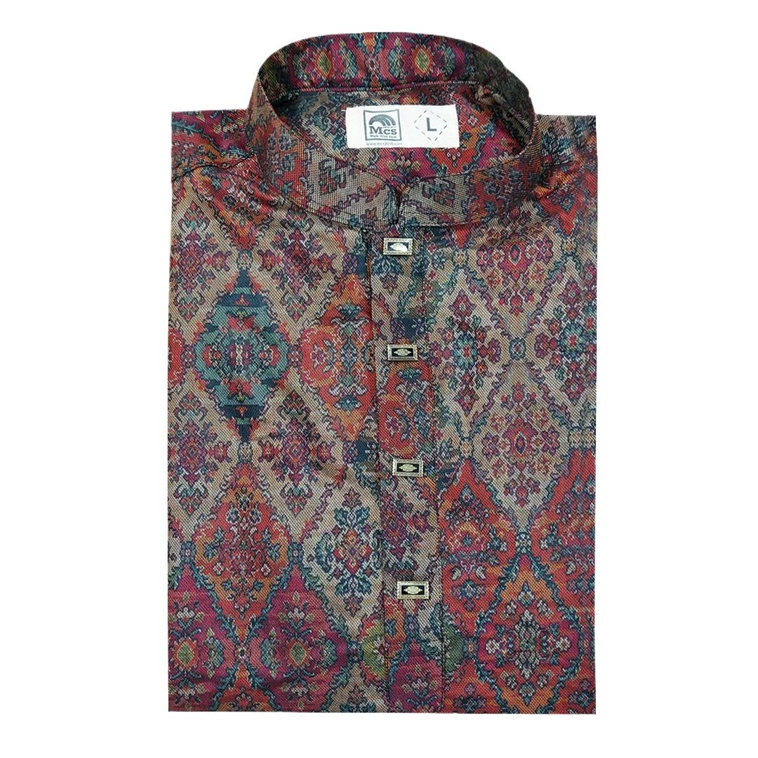 Picture of Red and maroon panjabi for men cotton | Premium panjabi for men new collection 2024 | Indian panjabi for men new collection 2024 stylist brand | Printed Panjabi for eid collection at low price