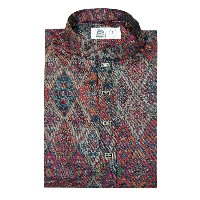 Picture of Red and maroon panjabi for men cotton | Premium panjabi for men new collection 2024 | Indian panjabi for men new collection 2024 stylist brand | Printed Panjabi for eid collection at low price