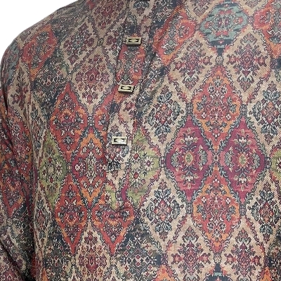 Picture of Red and maroon panjabi for men cotton | Premium panjabi for men new collection 2024 | Indian panjabi for men new collection 2024 stylist brand | Printed Panjabi for eid collection at low price