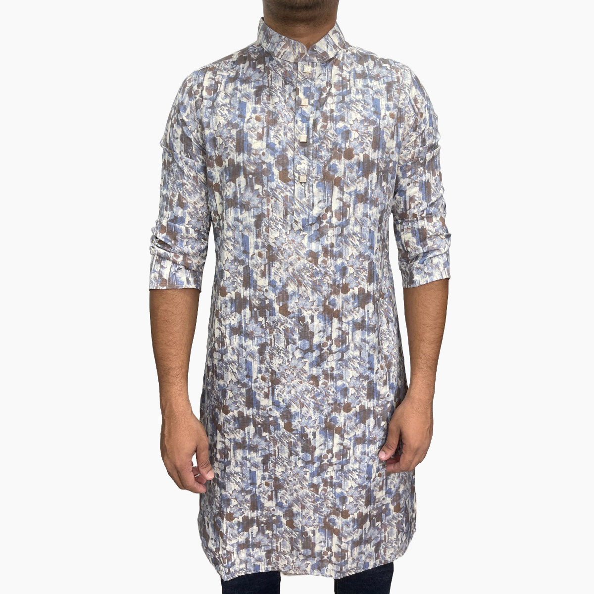 Picture of off white panjabi for men cotton | Premium panjabi for men new collection 2024 | Indian panjabi for men new collection 2024 stylist brand | Printed Panjabi for eid collection at low price
