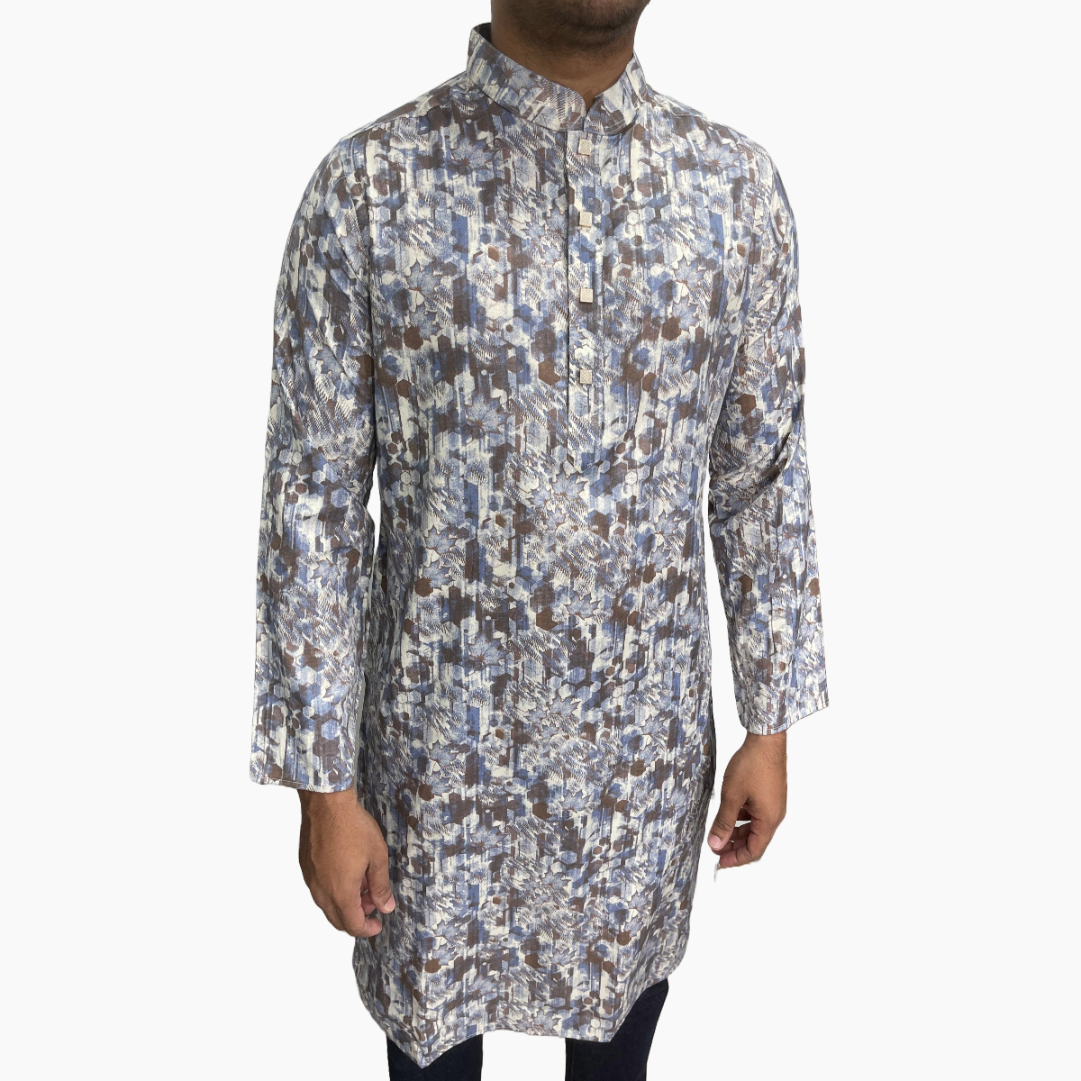 Picture of off white panjabi for men cotton | Premium panjabi for men new collection 2024 | Indian panjabi for men new collection 2024 stylist brand | Printed Panjabi for eid collection at low price
