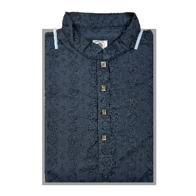 Picture of Black panjabi for men cotton | Premium panjabi for men new collection 2024 | Indian panjabi for men new collection 2024 stylist brand | Printed Panjabi for eid collection at low price