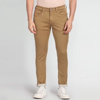 Picture of Khaki color pant for men stylish | Stretch denim pant for men stylish brand | High quality Jeans pant collection for men 2024