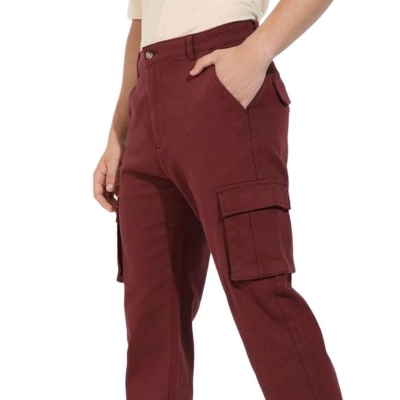 Picture of Export quality cargo pant for men stylish maroon 2024 | High quality mobile pant for men stylish 2024 new | Six pocket cargo pant for men - Mens cargo pants