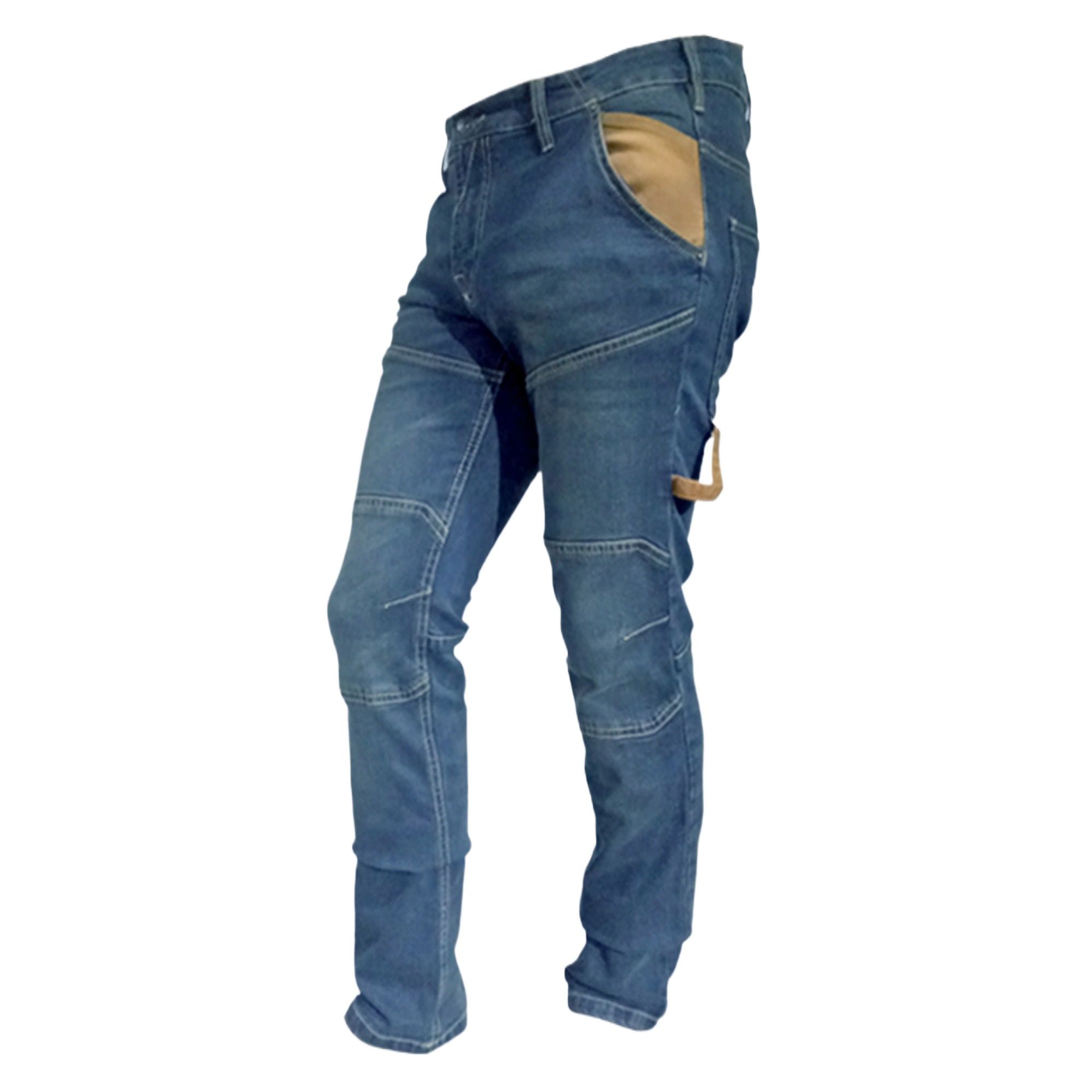 Picture of Blue cargo pant for men jeans styles | Cargo pant for men sky blue colour jence | High quality cargo denim pant for men blue - Blue Stretch cargo pant with wash