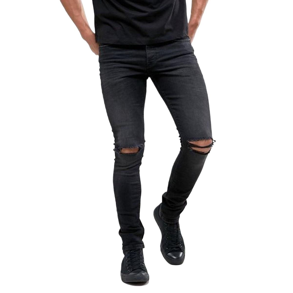 Picture of Skinny jeans pant for men black | Pant for men stylish black jeans | Export quality stretch jeans pant for men new collection 2024