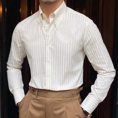Picture of Low price white shirt for men high quality cotton fabrics | Export quality stripe shirt for men formal and casual stylish