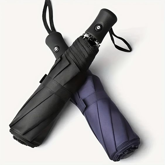 Picture of High quality umbrella for girls low price | premium quality foldable umbrella for men big size | Best quality umbrella for rainy season | 12 sick auto open and close blue and black umbrella with 3 months warranty