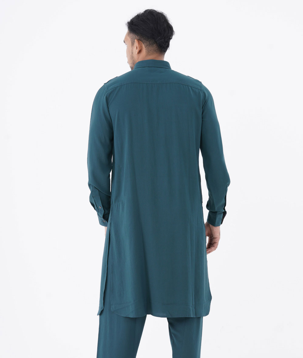 Picture of Premium blue kabli panjabi men | Kabli Panjabi for men blue color | High quality panjabi for men new collection 2024 stylist | kabli panjabi maroon - Pakistani pathan panjabi