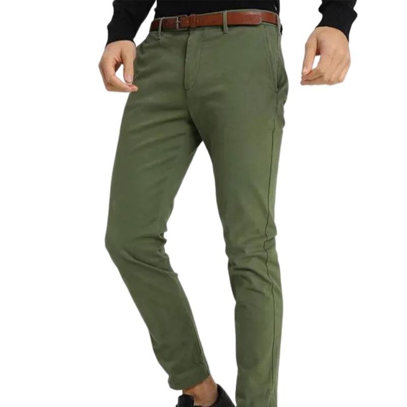 Picture of Olive twill pant for men new collection 2024 | Stretch pants for men at low price | High quality formal pant for men | Chinos pant for men olive